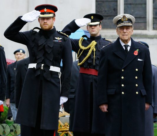 Prince Harry attends Armistice Day service on Armed Forces Memorial