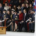 The Duke and Duchess of Cambridge attend a ceremony marking the end of RAF Search and Rescue (SAR) Force operations during a visit to RAF Valley on Anglesey, Wales 2016.