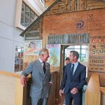HRH Prince of Wales officially opens the Moneypenny centre at Wrexham. Being shown around the tree house by brother and sister co-founders Ed Reeves ad Rachel Clacher on Friday 14-7-17