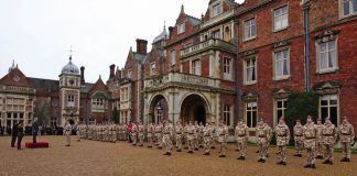 The Prince of Wales to Visit The Mercian Regiment The Prince of Wales observes a royal Salute from the 2nd Battalion, The Mercian Regiment before presenting campaign medals for service in Afghanistan outside Sandringham House on the Royal Estate in Norfolk, 2019.