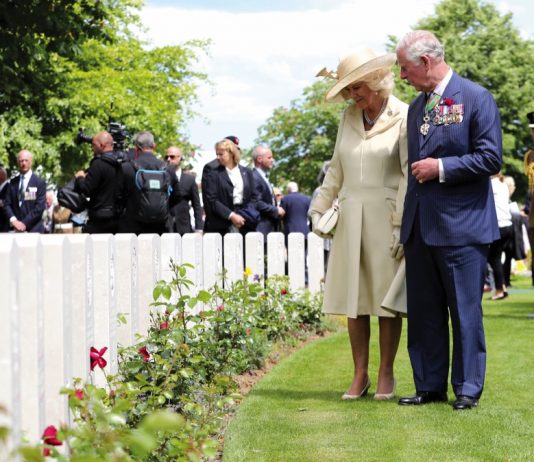The King and Queen to Mark 80th Anniversary of D-Day Landings The Prince of Wales and Duchess of Cornwall looking at graves during the Royal British Legion's Service of Remembrance, at the Commonwealth War Graves Commission Cemetery, in Bayeux, France, as part of commemorations for the 75th anniversary of the D-Day landings.