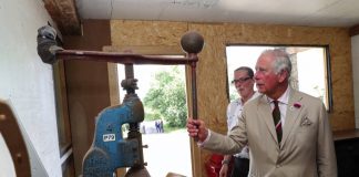 Their Majesties The King and Queen will Visit Brecon The Prince of Wales, Patron for The Prince's Countryside Fund, visits bag maker Hayley Hanson, who creates sustainable leather bags and goods, and whose company has benefited from The Princes Countryside Fund Farm Resilience Programme, during a visit to Brecon in Wales, 2019.