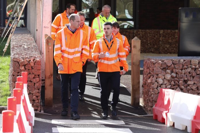 The Duke of Cambridge (left) during a visit to the Tarmac National Skills and Safety Park in Nottinghamshire