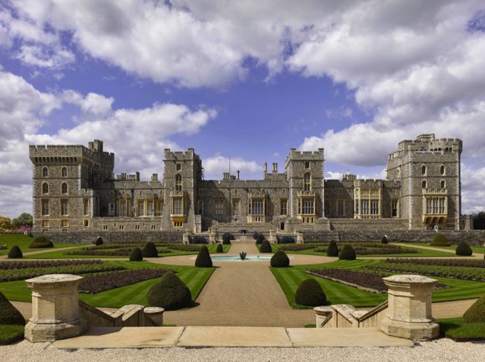 The east façade of Windsor Castle and the East Terrace Garden