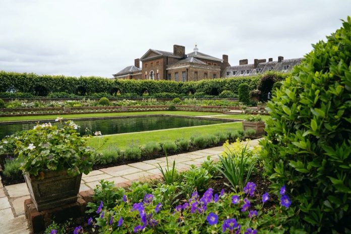 The Sunken Garden, with Kensington Palace in the background. Credit: Kensington Palace