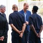 The Duke of Cambridge meets firefighters alongside London Fire Brigade Commissioner Andy Roe (left) during a visit to the Dockhead Fire Station to mark Emergency Services Day (999 Day). Picture date: Thursday September 9, 2021.