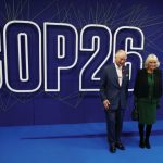 The Prince of Wales and the Duchess of Cornwall arrive for the Cop26 summit at the Scottish Event Campus (SEC) in Glasgow. Picture date: Monday November 1, 2021.