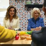 The Duchess of Cornwall alongside Queen Rania Al-Abdullah during a visit to the Queen Rania Family and Children Centre in Amman, Jordan, on the first day of the Royal tour of the Middle East. Picture date: Tuesday November 16, 2021.