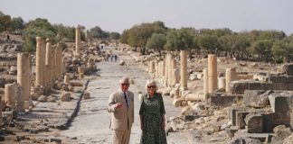 King to Host King Abdullah II of the Hashemite Kingdom of Jordan The Prince of Wales and Duchess of Cornwall during a walking tour of Umm Qais in Jordan, on the second day of their tour of the Middle East. November 17, 2021.