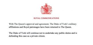 Duke of York Stripped of Military Titles and Royal Patronages