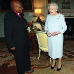 Reverend Desmond Tutu during an audience with Queen Elizabeth II at Buckingham Palace, central London.