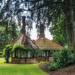 Queen Victoria’s Tea House, a brick pavilion building built in 1869 in the grounds of Frogmore House on the Frogmore Estate, Windsor, UK