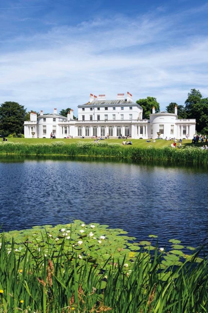 Frogmore House and Gardens across Frogmore Lake, Home Park, Windsor ...