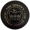 Queen's Platinum Jubilee Leatherette Coaster - Black