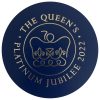 Queen's Platinum Jubilee Leatherette Coaster - Blue