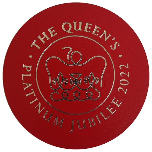 Queen's Platinum Jubilee Leatherette Coaster - Red