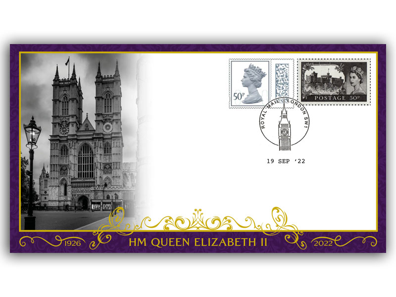 State Funeral of HM Queen Elizabeth II. Westminster Abbey designed cover to mark the state funeral of HM The Queen Elizabeth II.