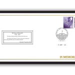 BCE31 In Memoriam. Commemorative cover featuring single £1.85 Scottish regional barcoded Thistle stamp and Buckingham Palace postmark dated 8th Sept to mark her passing.