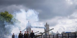 The King’s Coronation: Gun salutes Members of the Honourable Artillery Company during the Gun Salute at the Tower of London to mark the death of Queen Elizabeth II, September 9, 2022.
