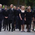 (left to right) Vice Admiral Timothy Laurence, The Duke of York, The Princess Royal, the Earl of Wessex, Zara Tindall, Lady Louise Windsor, the Countess of Wessex and Princess Eugenie and on a walkabout to thank members of the public at Balmoral in Scotla