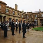 The Band of the Royal Irish Regiment during an Accession Proclamation Ceremony at Hillsborough Castle, Co. Down, publicly proclaiming King Charles III as the new monarch. Picture date: Sunday September 11, 2022.