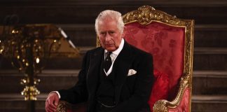 The King will Visit Ukrainian Military Recruits King Charles III at Westminster Hall, London, where both Houses of Parliament are meeting to express their condolences following the death of Queen Elizabeth II. September 12, 2022.