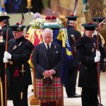 Edinburgh, Scotland, September 12, 2022. Edinburgh, UK. 12th Sep, 2022. The Queen’s children, with King Charles III standing at the fore, hold a Vigil beside Her Majesty’s coffin at St Giles’ Cathedral in Edinburgh on Monday, September 12, 2022. The Queen