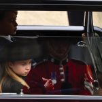 Princess Charlotte and Prince George arrive for the Committal Service for Queen Elizabeth II held at St George’s Chapel in Windsor Castle, Berkshire. Picture date: Monday September 19, 2022.