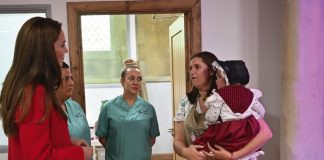 The Princess of Wales to Visit The Baby Bank The Princess of Wales meets volunteers during a visit to St Thomas Church, in Swansea, Wales. The re-developed church supports people in the local area and across the City and County of Swansea with initiatives including a foodbank, Swansea Baby Basics, distributing essential items to vulnerable mothers such as toiletries and clothes, homeless facilities, a not-for-profit cafe, a community training kitchen, and surplus food distribution network which collects food from supermarkets at the end of each day and distributes it to prevent food waste and help end food poverty, 2022.