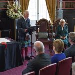 King Charles III and the Queen Consort attend an official council meeting at the City Chambers in Dunfermline, Fife, to formally mark the conferral of city status on the former town, ahead of a visit to Dunfermline Abbey to mark its 950th anniversary. Pic