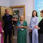 The Prince and Princess of Wales with (left to right) Renee Quinn, Martina McIlkenny and Rita Overend during a visit to PIPS Suicide Prevention (PIPS Charity) in Belfast which works across communities in the city and throughout Northern Ireland to provide