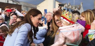 The Princess of Wales will join World Record-Breaking Captain Preet Chandi MBE on School Visit The Prince and Princess of Wales meet members of the public during a walkabout outside Carrickfergus Castle in Carrickfergus as part of a visit to Northern Ireland. October 6, 2022.