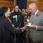 King Charles III meeting Safiyyah Syeed at a reception with young leaders from across Bradford, at Bradford City Hall, West Yorkshire. Picture date: Tuesday November 8, 2022.