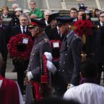 King Charles III and the Prince of Wales during the Remembrance Sunday service at the Cenotaph, in Whitehall, London. Picture date: Sunday November 13, 2022.