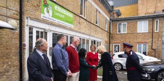 The Queen Visits London-Based Women’s Refuge The Queen greets staff, companions and trustees during a visit to the Emmaus Community at Bobby Vincent House in West Norwood, south east London, which is part of Emmaus SLC (Surrey, Lambeth, Croydon), to learn about Emmaus's work in the UK to develop women-only provisions and how a women-only space is often important for women who have experienced homelessness, December 13, 2022.
