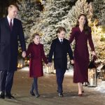 The Prince and Princess of Wales arriving with their children Princess Charlotte and Prince George for the ‘Together at Christmas’ Carol Service at Westminster Abbey in London, December 15, 2022.