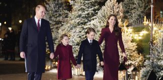Royal Christmas Carol Service at Westminster Abbey The Prince and Princess of Wales arriving with their children Princess Charlotte and Prince George for the 'Together at Christmas' Carol Service at Westminster Abbey in London, December 15, 2022.
