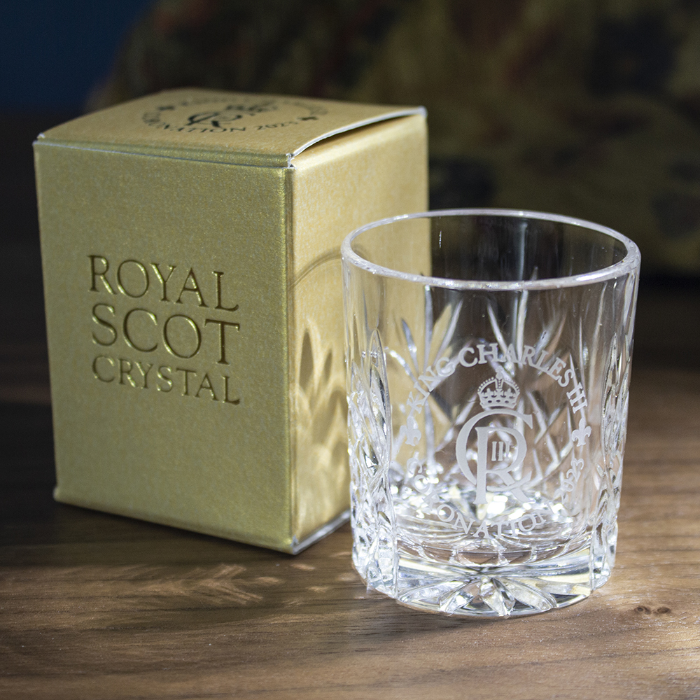 KCTOTKIN King's Coronation - Kintyre Crystal Tot Glass 60mm | Royal Scot Crystal