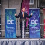 The Earl of Wessex hosts a Gold Award Celebration in the gardens of the Palace of Holyroodhouse, Edinburgh, for Duke of Edinburgh Gold Award holders from across Scotland. July 1, 2022.