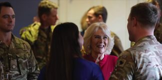 Her Majesty The Queen to Attend Musical Evening at Salisbury Cathedral The Queen, in her role as Colonel of the Grenadier Guards, meets members of the 1st Battalion during a visit to Lille Barracks in Aldershot, Hampshire, where she is meeting members of the battalion, presenting medals and meeting families. January 31, 2023.