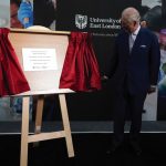 King Charles III unveils a plaque during a visit to the University of East London, to mark the university’s 125th anniversary and open a new frontline medical teaching hub. Picture date: Wednesday February 8, 2023.