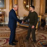 King Charles III holds an audience with Ukrainian President Volodymyr Zelensky at Buckingham Palace, London, during his first visit to the UK since the Russian invasion of Ukraine. Picture date: Wednesday February 8, 2023.