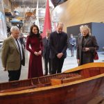 The Prince and Princess of Wales (centre), known as the Duke and Duchess of Cornwall while in Cornwall, look at an exhibit with guests, during a visit to the National Maritime Museum Cornwall in Falmouth, to learn more about the rich maritime heritage of