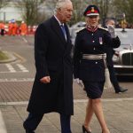 King Charles III arriving at Church of Christ the Cornerstone attend a reception for members of the local community and organisations during his visit to Milton Keynes, Buckinghamshire, to celebrate its new status as a city, awarded as part of the late Queen Elizabeth II’s Platinum Jubilee celebrations, February, 2023.