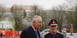 The King will Visit The Battle of Britain Memorial Flight King Charles III arriving at Church of Christ the Cornerstone attend a reception for members of the local community and organisations during his visit to Milton Keynes, Buckinghamshire, to celebrate its new status as a city, awarded as part of the late Queen Elizabeth II's Platinum Jubilee celebrations, February, 2023.