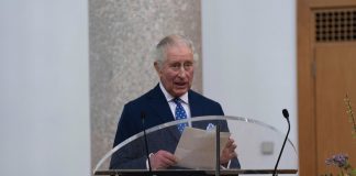 The King will Present the First Elizabeth Emblems King Charles III makes a speech during a reception with members of the local community and organisations at the Church of Christ the Cornerstone, as he visits Milton Keynes, Buckinghamshire, to celebrate its new status as a city, awarded as part of the late Queen Elizabeth II's Platinum Jubilee celebrations. February, 2023.