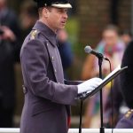The Prince of Wales, Colonel of the Welsh Guards, gives a speech during a St David’s Day visit to the 1st Battalion Welsh Guards at Combermere Barracks in Windsor, Berkshire, March 1, 2023.