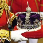 The Imperial State Crown is carried into Parliament through the  Sovereigns Entrance of the Palace of Westminster for the Queen to wear during the State Opening of Parliament, 2012.