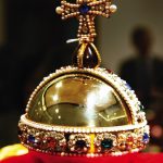 A replica of the Orb, a part of the Crown Jewels comprising the Coronation Crown, Orb and Sceptre