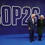 The Prince of Wales and the Duchess of Cornwall arrive for the COP26 summit at the Scottish Event Campus (SEC) in Glasgow, November 1, 2021.